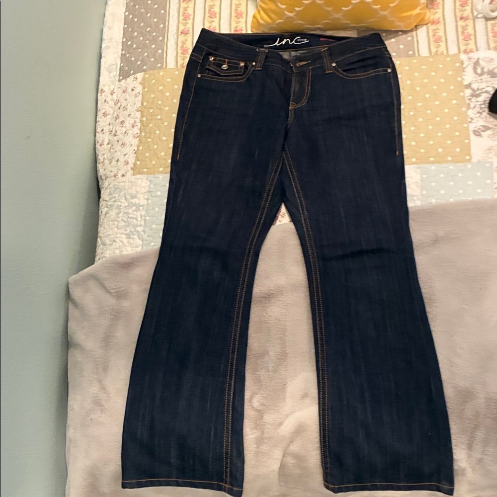 INC International Concepts Dark Indigo Straight Leg Jeans